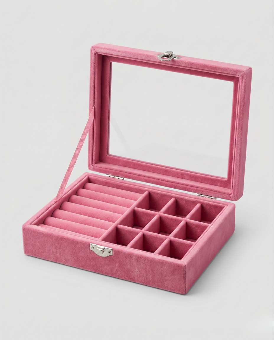 Boîte à bijoux en velours